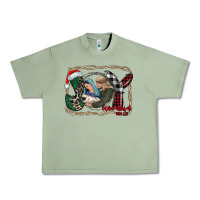 Oil Green joy Christmas Urban Heavy Tee - CowhideDigitalArt
