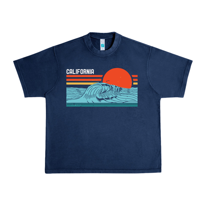 Vintage California Wave Surf Retro 80s California Beach Surfing Urban Heavy Tee by linhVisuals | Teevron