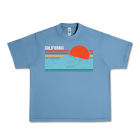 Pebble Blue vintage california wave surf retro 80s california beach surfing Urban Heavy Tee - linhVisuals