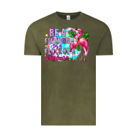 Vintage Olive bea flamingo in a flock of pigeons Vintage Tee - CowhideDigitalArt
