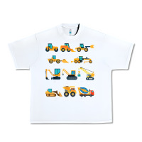 White construction excavator vehicle boys builder heavy equipment t shirt Urban Heavy Tee - linhVisuals