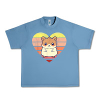 Pebble Blue cute hamster design retro heart shape vintage t shirt Urban Heavy Tee - linhVisuals