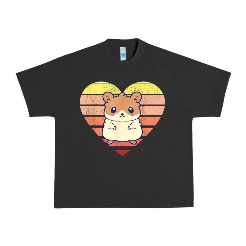 Cute Hamster Design Retro Heart Shape Vintage T Shirt Urban Heavy Tee by linhVisuals | Teevron