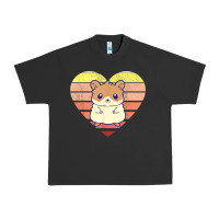 Pigment Black cute hamster design retro heart shape vintage t shirt Urban Heavy Tee - linhVisuals