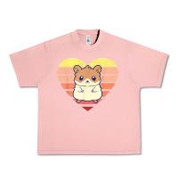 Salmon cute hamster design retro heart shape vintage t shirt Urban Heavy Tee - linhVisuals