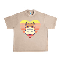 French Oak cute hamster design retro heart shape vintage t shirt Urban Heavy Tee - linhVisuals