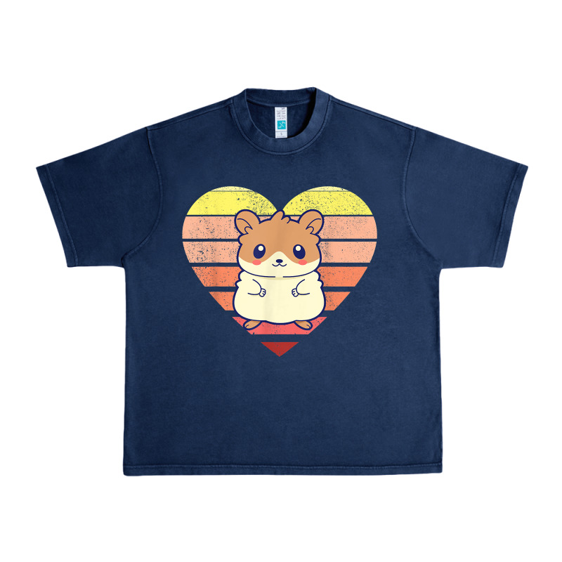Cute Hamster Design Retro Heart Shape Vintage T Shirt Urban Heavy Tee by linhVisuals | Teevron