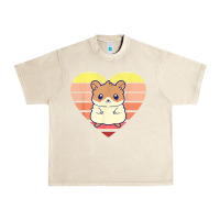 Sandshell cute hamster design retro heart shape vintage t shirt Urban Heavy Tee - linhVisuals
