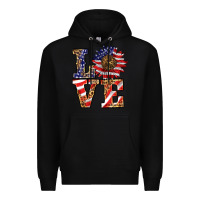 Black patriotic sunflower love Premium Hoodie - BarkalooDesign