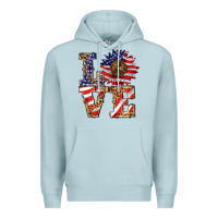 Blue Mist patriotic sunflower love Premium Hoodie - BarkalooDesign