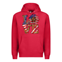 Cardinal patriotic sunflower love Premium Hoodie - BarkalooDesign