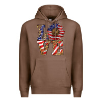 Chestnut patriotic sunflower love Premium Hoodie - BarkalooDesign