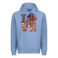 Colony Blue patriotic sunflower love Premium Hoodie - BarkalooDesign