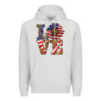 Dove Grey patriotic sunflower love Premium Hoodie - BarkalooDesign