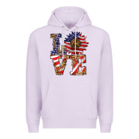 Lilac patriotic sunflower love Premium Hoodie - BarkalooDesign