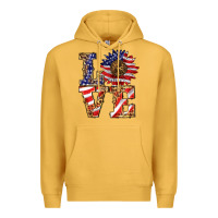 Mustard patriotic sunflower love Premium Hoodie - BarkalooDesign