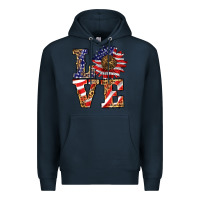 Navy patriotic sunflower love Premium Hoodie - BarkalooDesign
