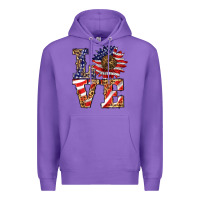 Purple patriotic sunflower love Premium Hoodie - BarkalooDesign