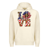 Sandshell patriotic sunflower love Premium Hoodie - BarkalooDesign