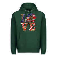 Sports Green patriotic sunflower love Premium Hoodie - BarkalooDesign