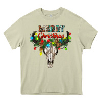 Mossy merry christmas bull skull Heavy Core Tee - RanaPortraitStore