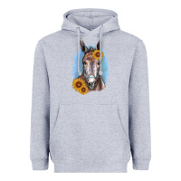 Heather Grey Sunflower Donkey Heavyweight Hoodie - RanaPortraitStore