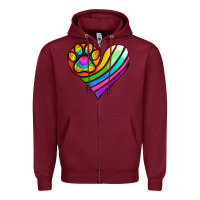 Burgundy Pride Heart Zipper Hoodie - Jasminsmagicworld