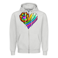 Dove Grey Pride Heart Zipper Hoodie - Jasminsmagicworld