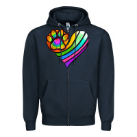 Navy Pride Heart Zipper Hoodie - Jasminsmagicworld
