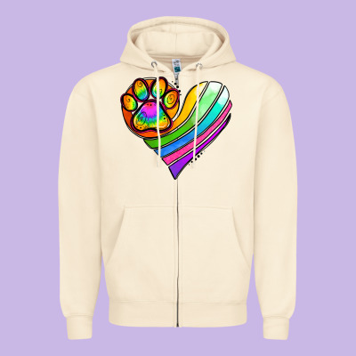 Pride Heart Zipper Hoodie Designed By Jasminsmagicworld