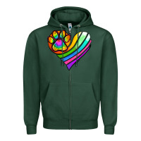 Sports Green Pride Heart Zipper Hoodie - Jasminsmagicworld