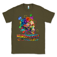 Army Green Neurodiversity is beautiful Classic Tee - FaDigitalArtStudio