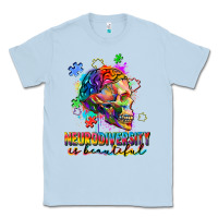 Dusty Blue Neurodiversity is beautiful Classic Tee - FaDigitalArtStudio