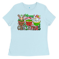 Baby Blue Merry Christmas Ladies Tee - CowhideDigitalArt