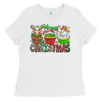 White Merry Christmas Ladies Tee - CowhideDigitalArt