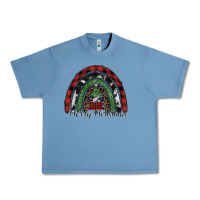 Pebble Blue Merry Christmas rainbow Urban Heavy Tee - CowhideDigitalArt