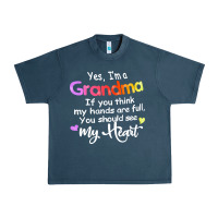 Midnight Navy grandma t  shirt yes i'm grandma if you think my hands are full t  shi Urban Heavy Tee - linhVisuals