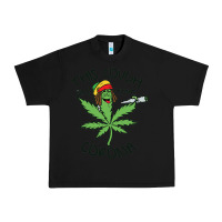 Black Funny Weed Leaf Urban Heavy Tee - linhVisuals