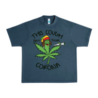 Midnight Navy Funny Weed Leaf Urban Heavy Tee - linhVisuals
