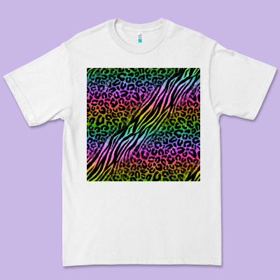 Neon Glitter Safari Seamless Pattern Premium Tee Designed By Bundleandbundleshop