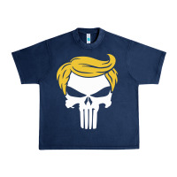 Navy trump skull Urban Heavy Tee - linhVisuals