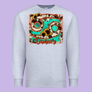Cancer Turquoise Cowhide Premium Sweatshirt Designed By Ranaportraitstore
