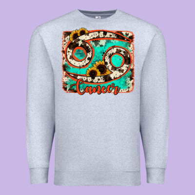 Cancer Turquoise Cowhide Premium Sweatshirt Designed By Ranaportraitstore