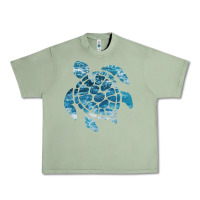 Oil Green ocean sea turtle Urban Heavy Tee - linhVisuals