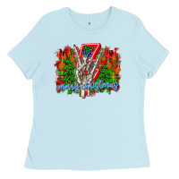 Baby Blue punk rock Merry Christmas Ladies Tee - CowhideDigitalArt