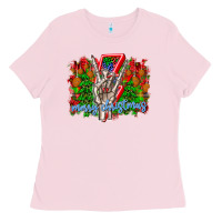 Bubblegum Pink punk rock Merry Christmas Ladies Tee - CowhideDigitalArt
