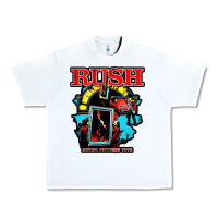 White RUSH MUSIC Urban Heavy Tee - linhVisuals
