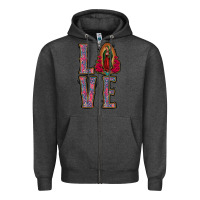 Charcoal Heather Love Lady Of Guadalupe Zipper Hoodie - Jasminsmagicworld
