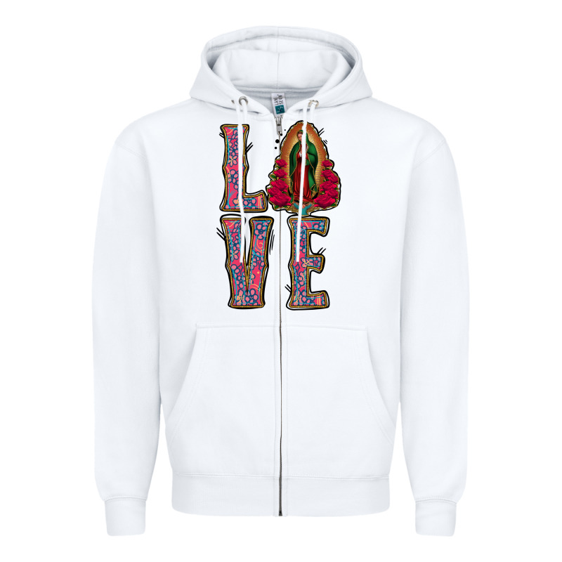 Love Lady Of Guadalupe Zipper Hoodie by Jasminsmagicworld | Teevron
