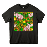 Asphalt St. Patrick's Day Pig And Candy Pot Of Gold Heavy Core Tee - FaDigitalArtStudio